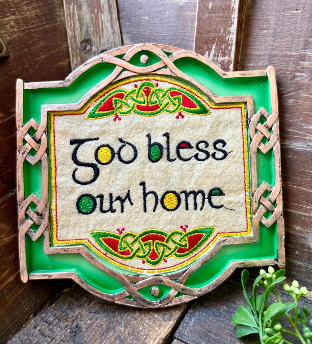 Royal Tara God Bless Our Home Plaque | Celtic Irish Blessing Wall Decor